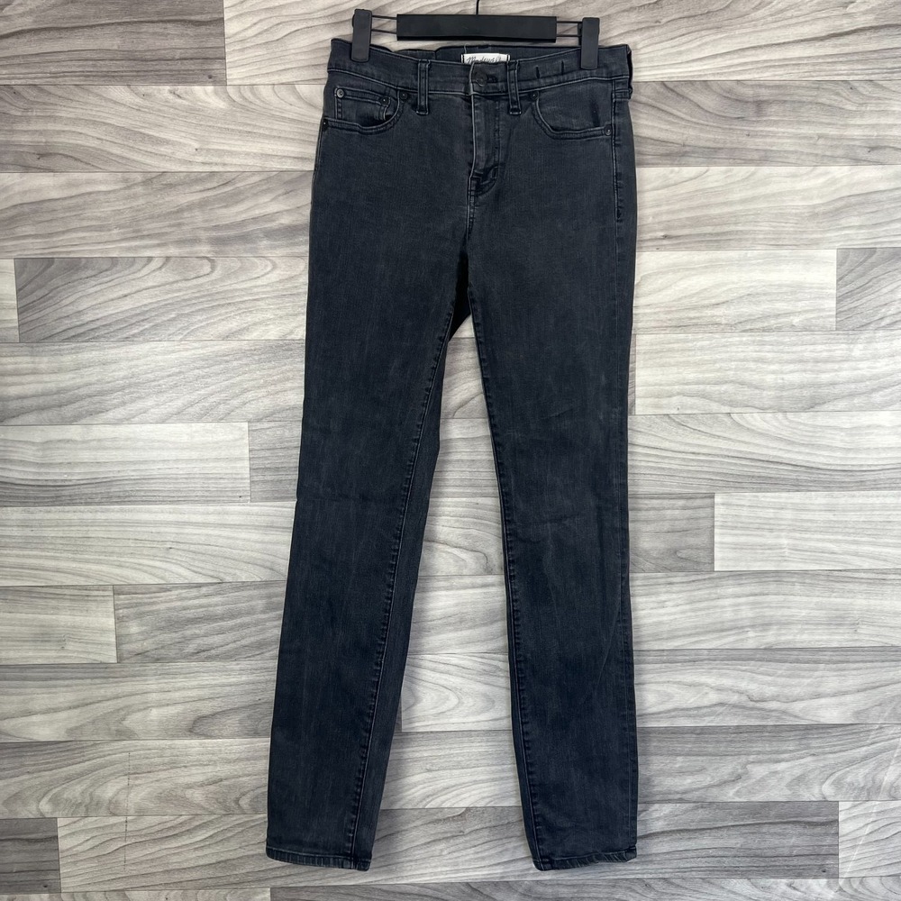 Madewell Alley Straight Jeans Womens Size 28 Black Denim Cotton Comfort Mid-Rise